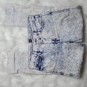 Gap Denim Acid Wash Slim Straight Distressed Jeans Sz 30